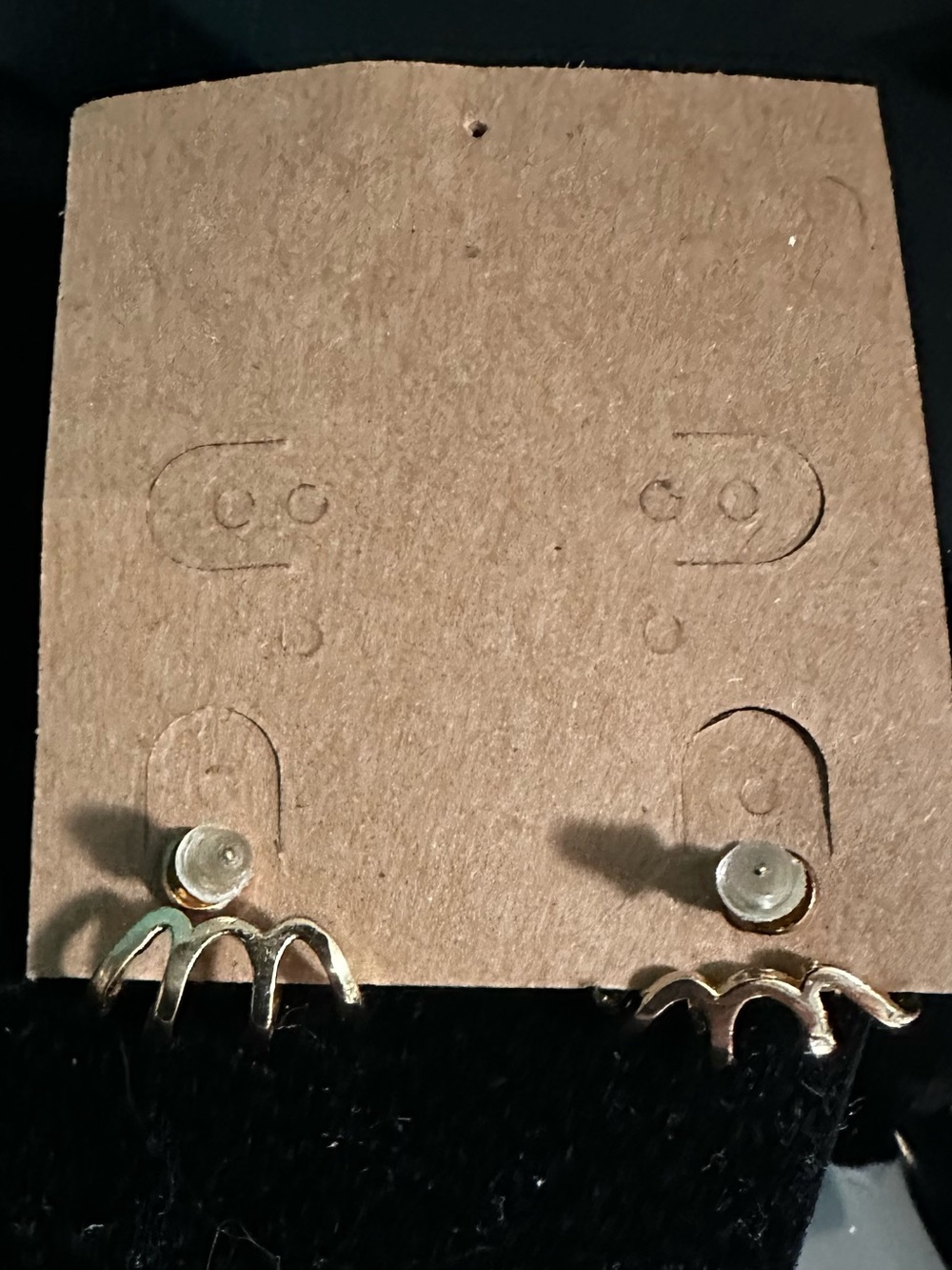 PLUNDER GOLD-TONE EARRINGS with TINY CLEAR GEMSTONES - BRAND NEW! - Picture 4 of 4